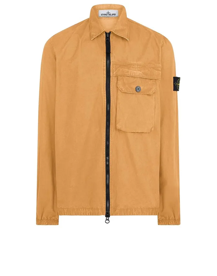 Mens 107Wn TCoOld Overshirt In Orange Stone Island Overshirts