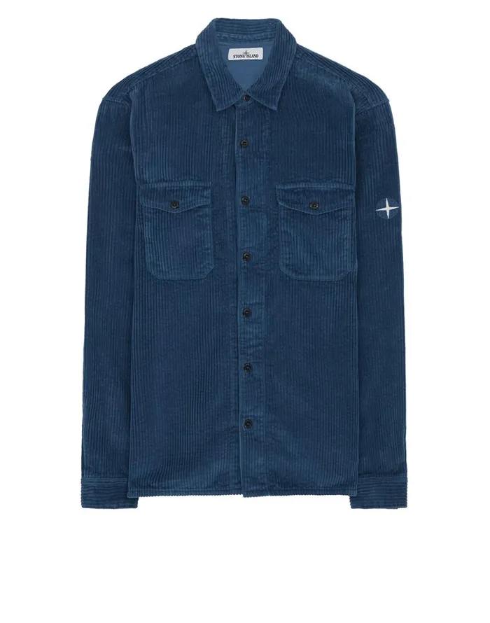 Mens 12111 Long Sleeve Shirt In Periwinkle Stone Island Shirts