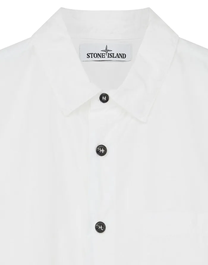 Mens 12501 LongSleeve Shirt In White Stone Island Shirts