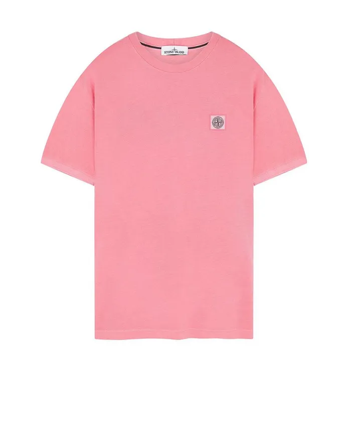 Mens 20467 Pigment Dye ShortSleeve TShirt In Pink Stone Island TShirts