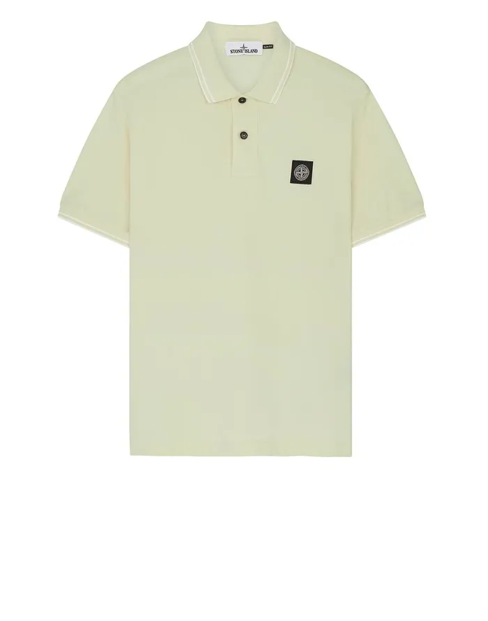 Mens 22S18 Short Sleeve Polo Shirt In Butter Stone Island Polo Shirts