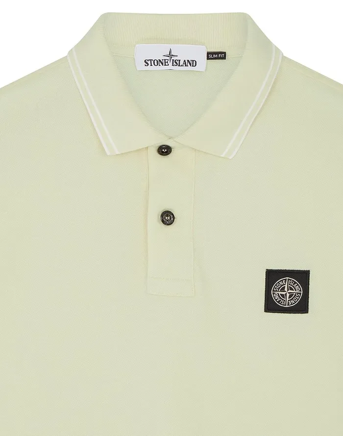 Mens 22S18 Short Sleeve Polo Shirt In Butter Stone Island Polo Shirts