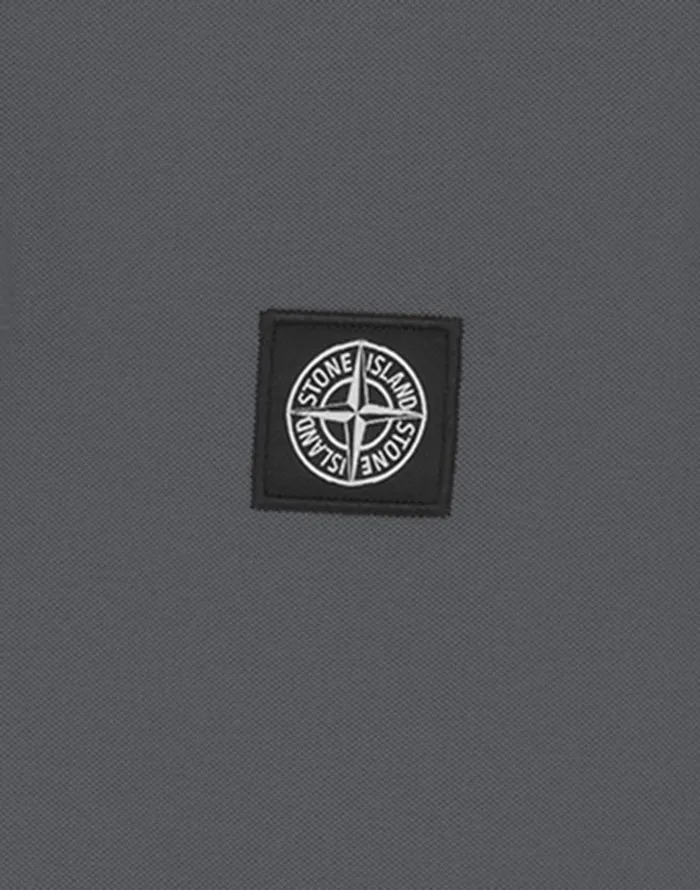 Mens 2Ss18 Long Sleeve Polo Shirt In Charcoal Stone Island Polo Shirts