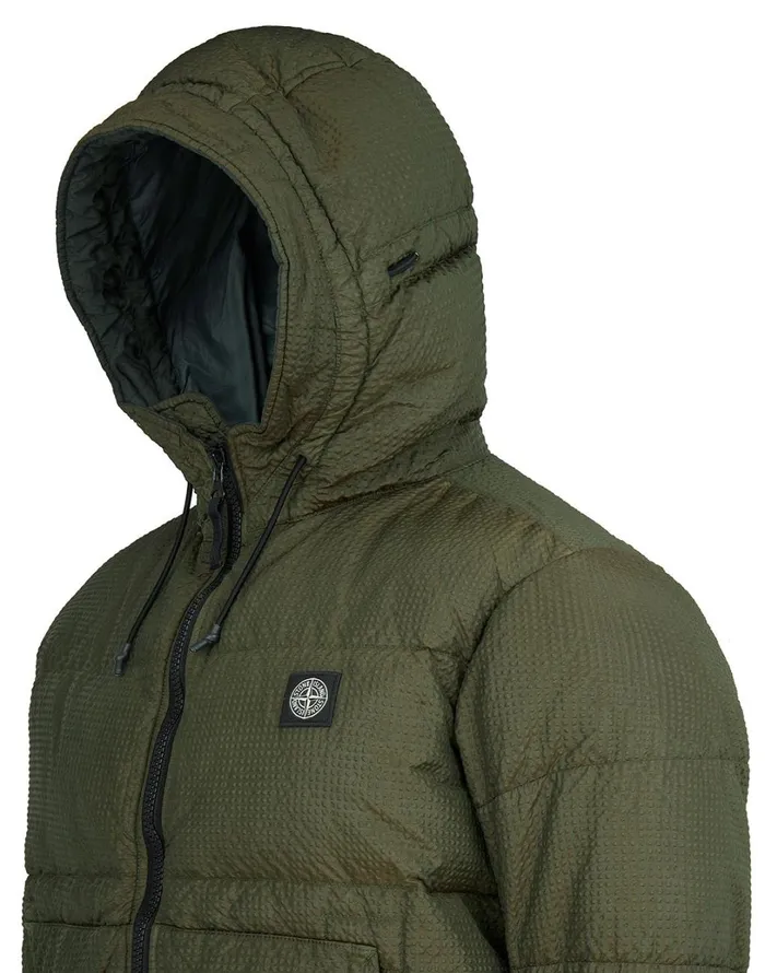 Mens 42634 PolyColour Frame DownTc Hooded Blouson In Dark Forest Stone Island Coats 038 Jackets