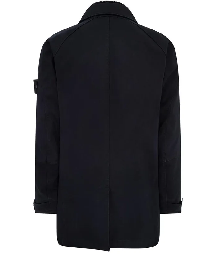 Mens 440F1 Raso Gommato Double Ghost Piece With Detachable Lining Trench Coat In Navy Stone Island Coats 038 Jackets