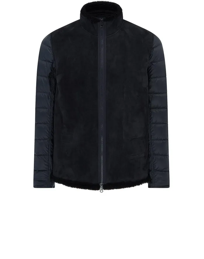 Mens 440F1 Raso Gommato Double Ghost Piece With Detachable Lining Trench Coat In Navy Stone Island Coats 038 Jackets