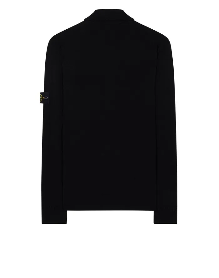 Mens 512A1 Knitted Polo Shirt In Black Stone Island Polo Shirts