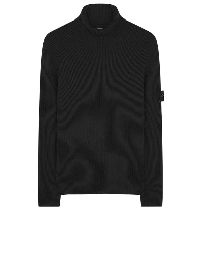 Mens 522C2 Turtleneck Jumper In Black Stone Island Knitwear