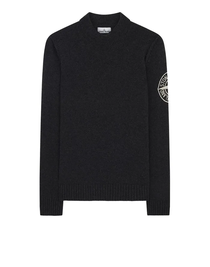 Mens 592C7 Crewneck Jumper In Black Stone Island Knitwear