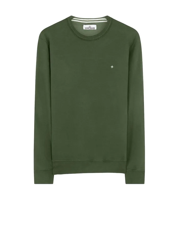 Mens 60820 Crewneck Sweatshirt In Dark Forest Stone Island Sweatshirts
