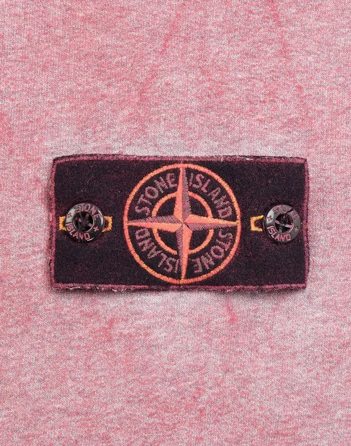 Mens 62290 Dust Colour Treatment Crewneck Sweatshirt In Fuchsia Stone Island Sweatshirts