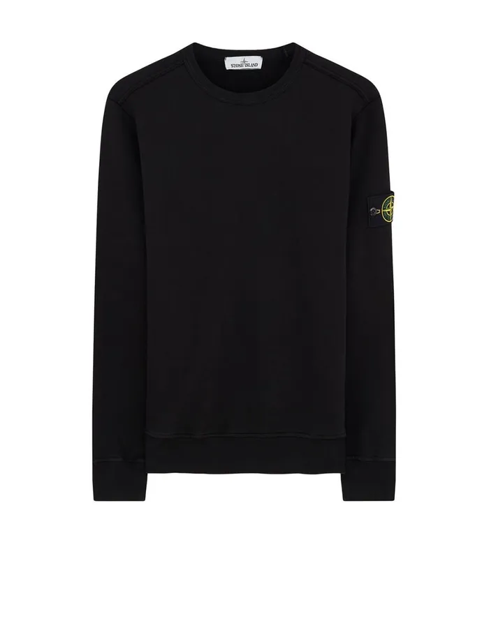 Mens 63020 Sweatshirt In Black Stone Island Sweatshirts