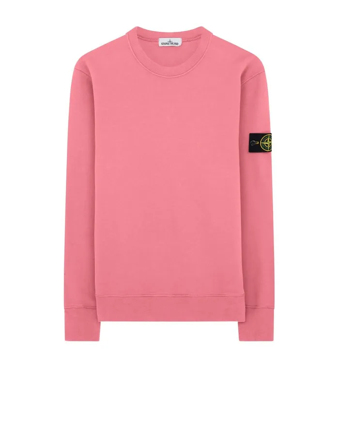 Mens 63020 Sweatshirt In Pink Stone Island Sweatshirts
