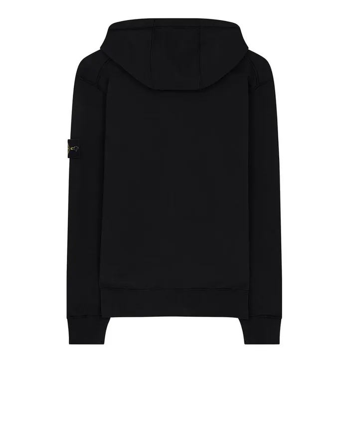 Mens 64220 Hooded Full Zip Sweatshirt In Black Stone Island Sweatshirts