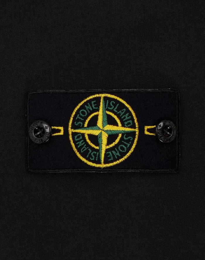 Mens 64220 Hooded Full Zip Sweatshirt In Black Stone Island Sweatshirts