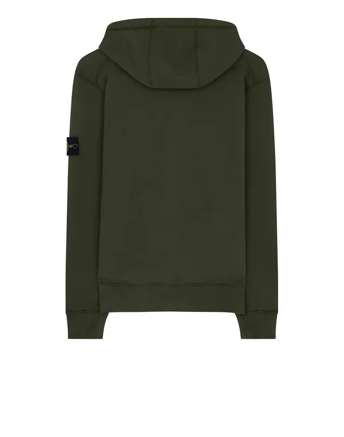 Mens 64220 Hooded Full Zip Sweatshirt In Dark Forest Stone Island Sweatshirts