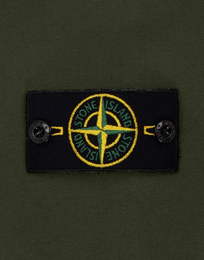 Mens 64220 Hooded Full Zip Sweatshirt In Dark Forest Stone Island Sweatshirts