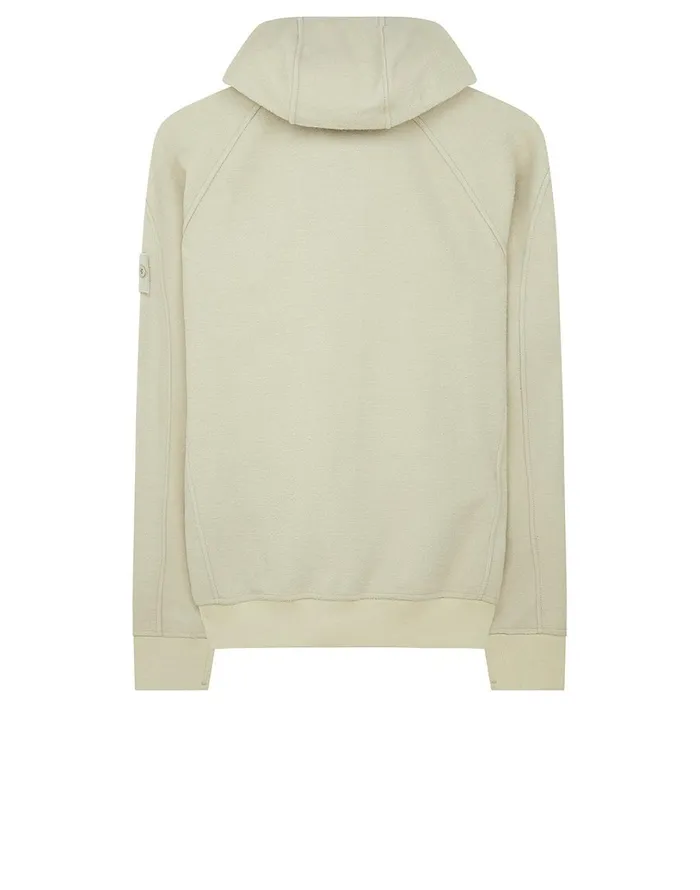Mens 651F5 Hooded Full Zip Sweatshirt In Beige Stone Island Sweatshirts
