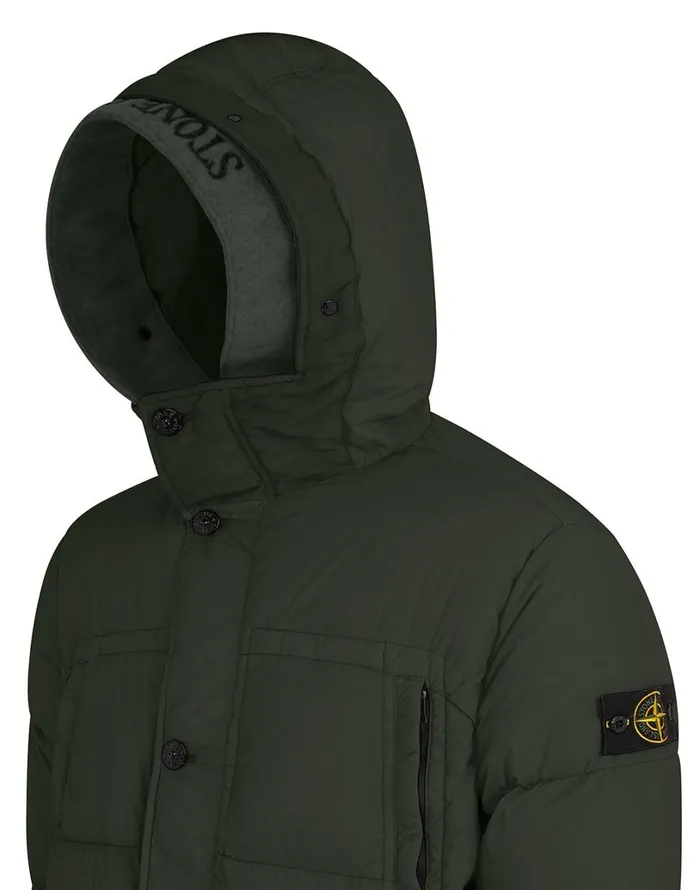 Mens 70123 Garment Dyed Crinkle Reps Ny Down Jacket In Dark Forest Stone Island Coats 038 Jackets