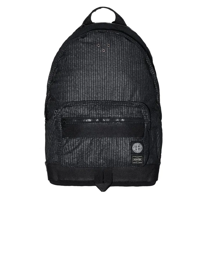 Mens 917P1 Stone IslandPorterReflective Weave RipstopTc In Black Stone Island Bags