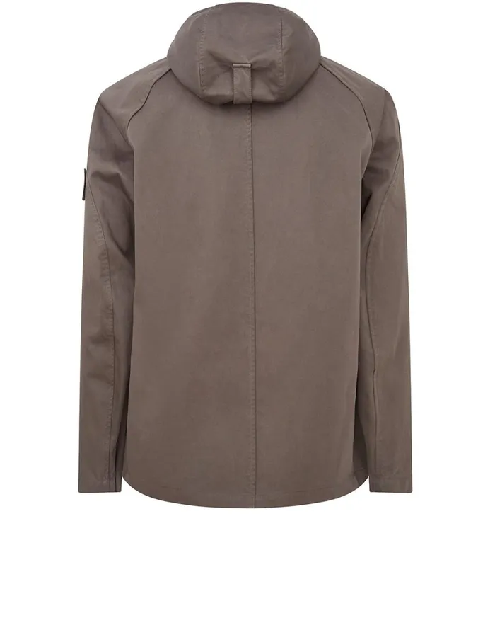 Mens Coats and Jackets Stone Island 441F1 Raso Gommato Double Ghost Piece Hooded Jacket In Smoky GreyJackets Smoky Grey