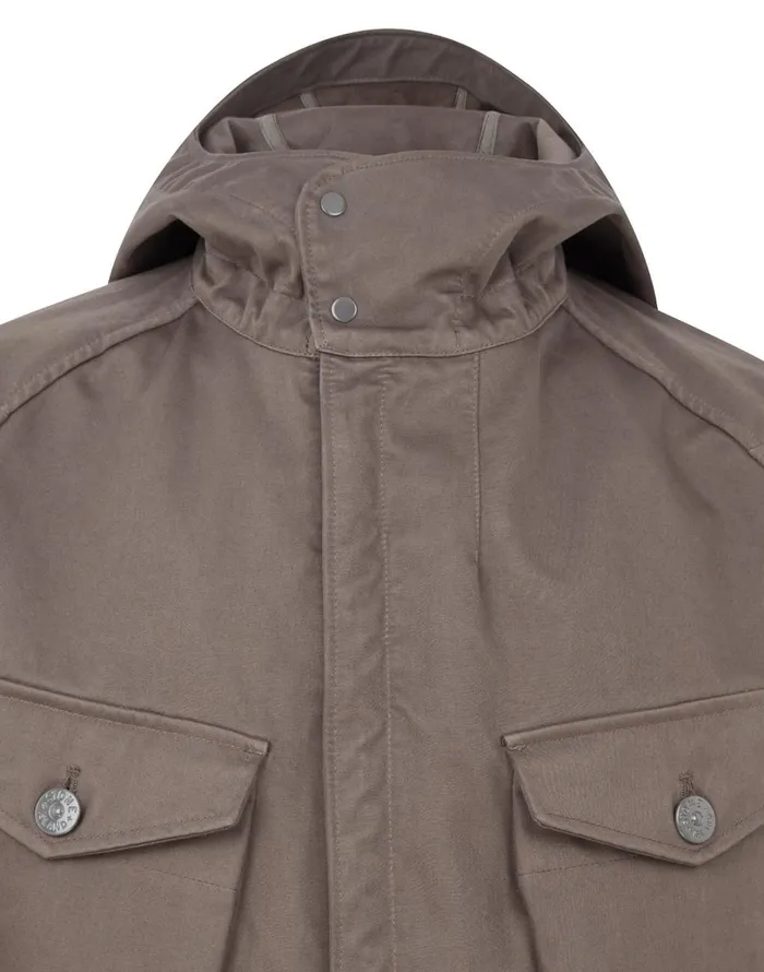 Mens Coats and Jackets Stone Island 441F1 Raso Gommato Double Ghost Piece Hooded Jacket In Smoky GreyJackets Smoky Grey