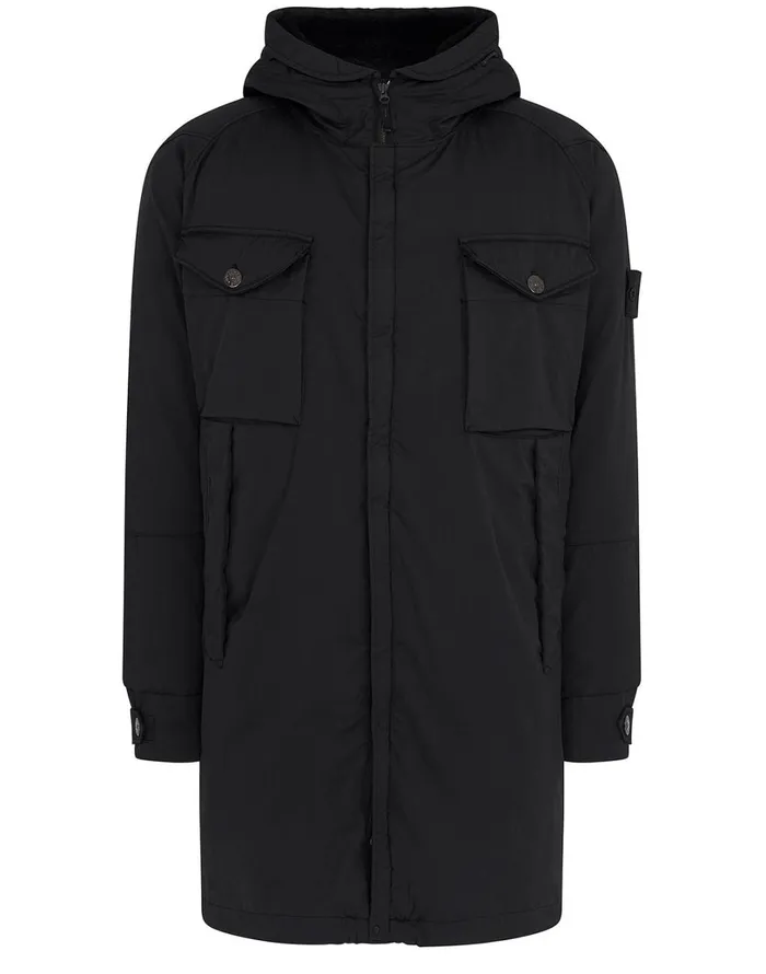 Mens Coats and Jackets Stone Island 716F2 Stretch Wool NylonTc Down Ghost Piece Fishtail Parka In BlackJackets Black Mens Coats and Jackets Stone Island 716F2 Stretch Wool NylonTc Down Ghost Piece Fishtail Parka In BlackJackets Black