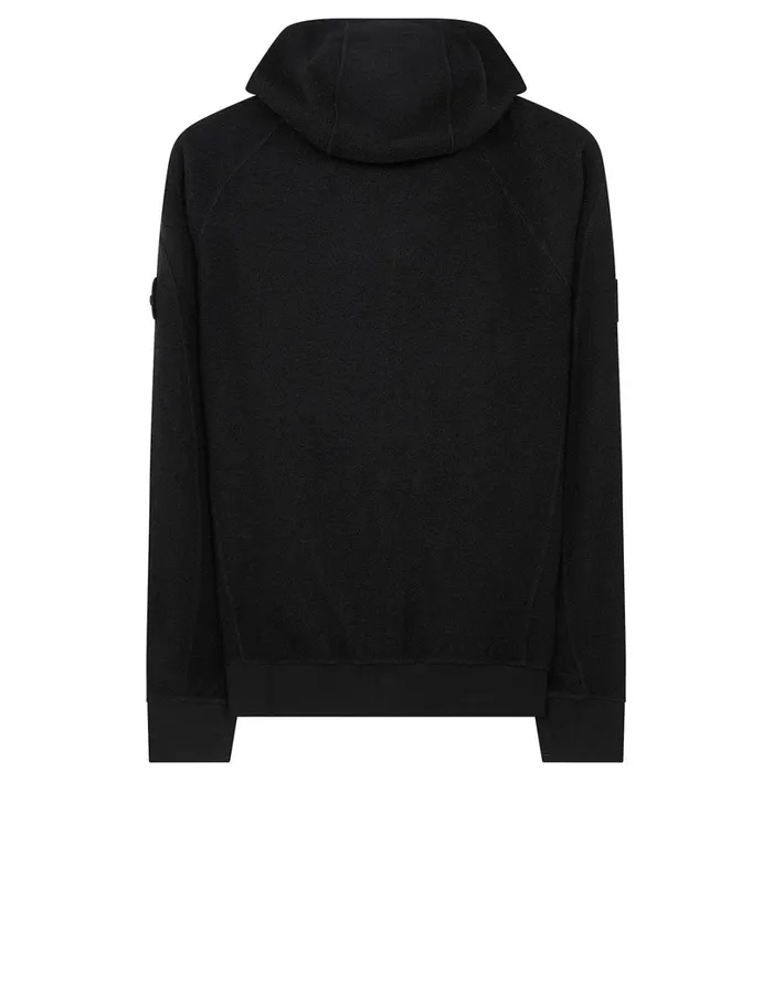 Mens Sweatshirts Stone Island 651F5 Hooded Full Zip Sweatshirt In BlackSweatshirts Black