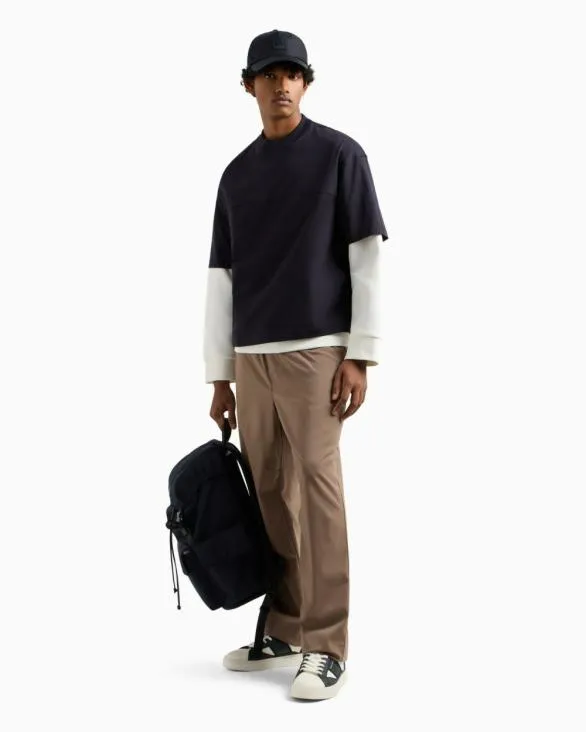 Mercerized Cotton Shortsleeved Sweatshirt Navyblue Men Armani Sweatshirts Mercerized Cotton Shortsleeved Sweatshirt Navyblue Men Armani Sweatshirts