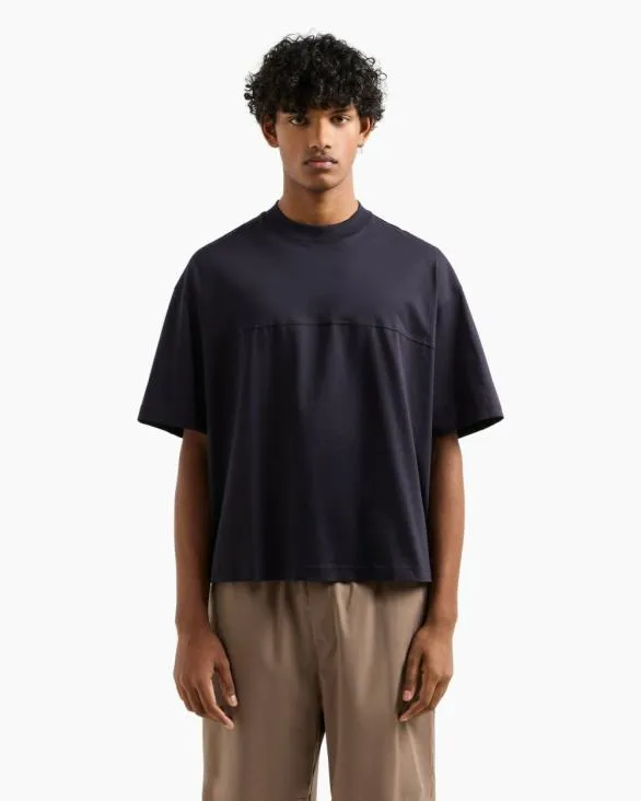 Mercerized Cotton Shortsleeved Sweatshirt Navyblue Men Armani Sweatshirts Mercerized Cotton Shortsleeved Sweatshirt Navyblue Men Armani Sweatshirts