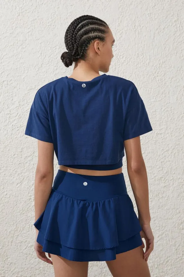 Mesh Layered Tshirt Navy Peony Women Cotton On Tops