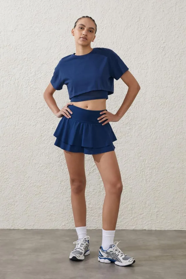 Mesh Layered Tshirt Navy Peony Women Cotton On Tops