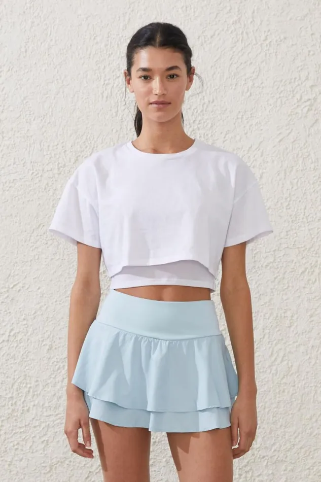Mesh Layered Tshirt White Women Cotton On Tops