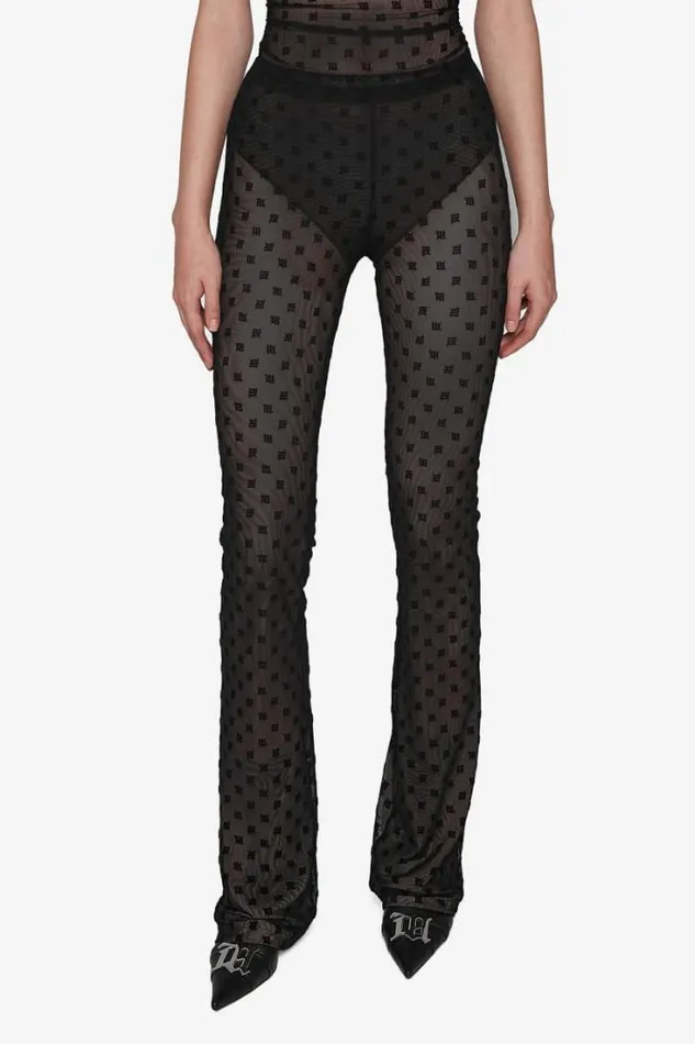 Mesh Monogram Trousers Black Women MISBHV Trousers
