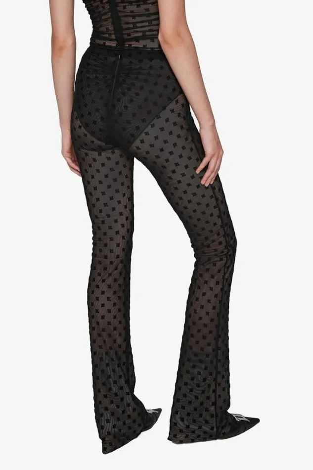 Mesh Monogram Trousers Black Women MISBHV Trousers