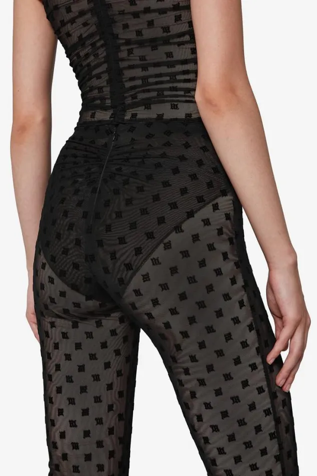 Mesh Monogram Trousers Black Women MISBHV Trousers