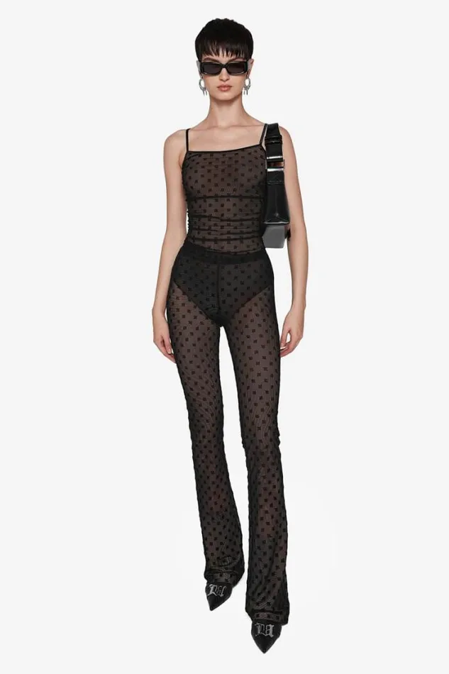 Mesh Monogram Trousers Black Women MISBHV Trousers