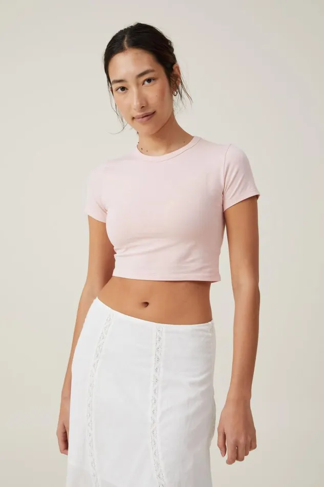 Micro Crop Tee Rose Quartz Women Cotton On Tops