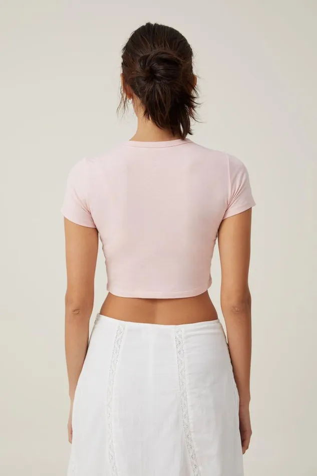Micro Crop Tee Rose Quartz Women Cotton On Tops Micro Crop Tee Rose Quartz Women Cotton On Tops