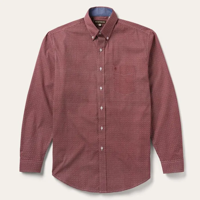 Micro Print ButtonFront Shirt Micro Print Buttonfront Shirt Men Stetson Modern Cut