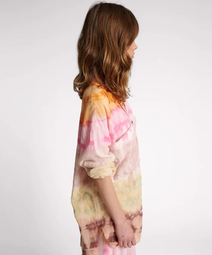 MIRAGE HAND DYED MUSLIN LONGLINE SHIRT Women One Teaspoon Shirts MIRAGE HAND DYED MUSLIN LONGLINE SHIRT Women One Teaspoon Shirts