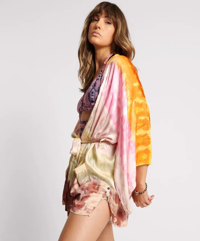 MIRAGE HAND DYED SATIN KIMONO Women One Teaspoon Jackets MIRAGE HAND DYED SATIN KIMONO Women One Teaspoon Jackets