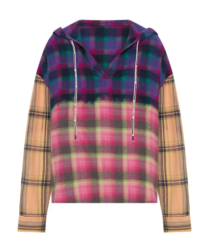 MIXED FLANNEL HOODED SHIRT Women One Teaspoon Shirts MIXED FLANNEL HOODED SHIRT Women One Teaspoon Shirts