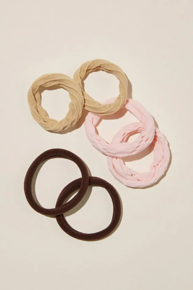 Mixed Hair Ties 6Pk Neutral Women Cotton On Accessories and Slippers