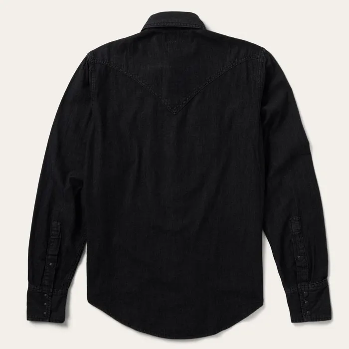 Modern Denim Western Shirt Black Men Stetson Denim Shirts
