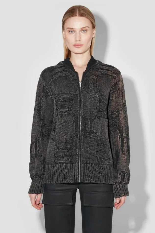 Monogram Knitted Hoodie Black Women MISBHV Knitwear