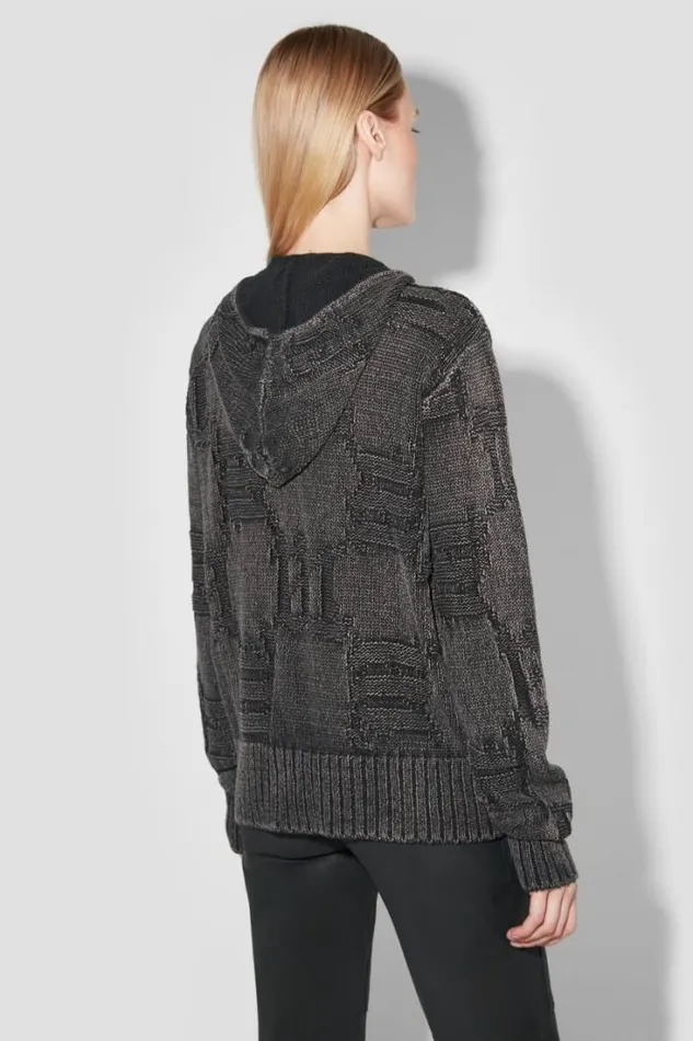 Monogram Knitted Hoodie Black Women MISBHV Knitwear