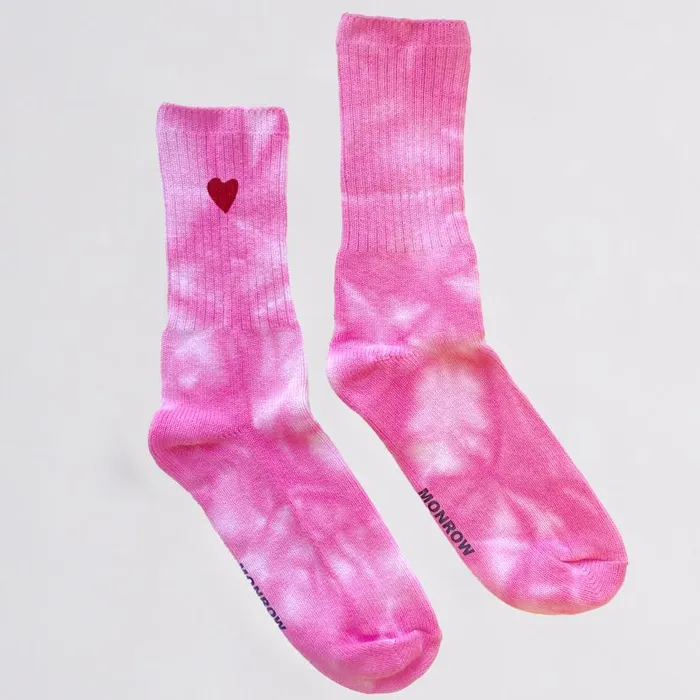 MONROW ACCESSORIES Organic Tie Dye Love Socks Hot Pink 8211 Shop