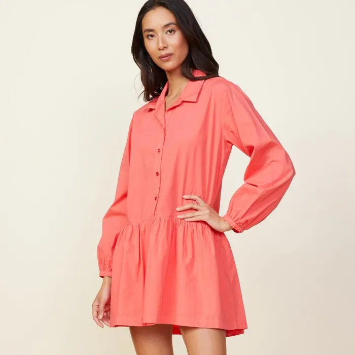 MONROW DRESSES Poplin Easy Shirt Dress Watermelon 8211 Shop