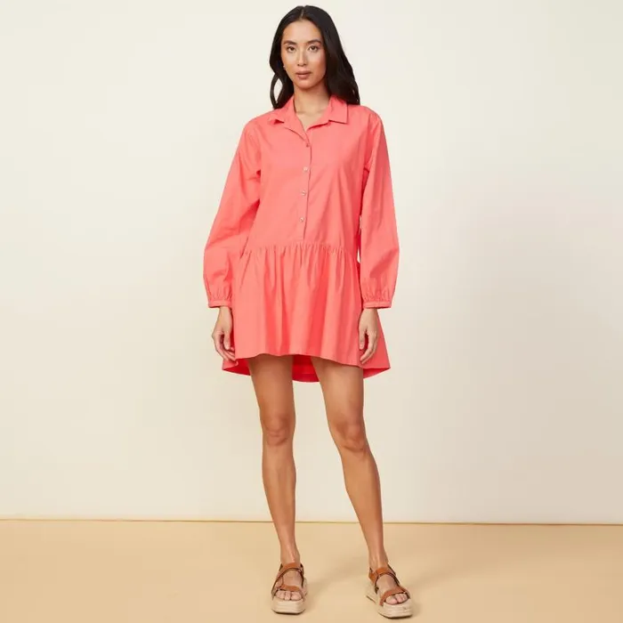 MONROW DRESSES Poplin Easy Shirt Dress Watermelon 8211 Shop